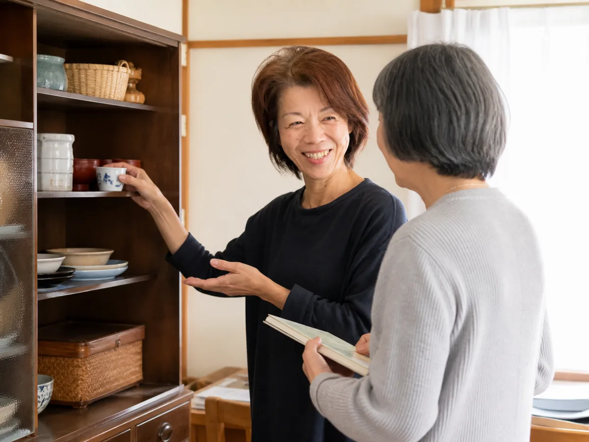 運営者が親御さんと作業内容を確認するイメージ